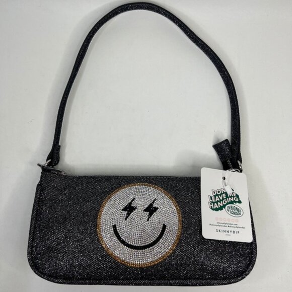 NWT SKINNY DIP LONDON Amber SMILE Emoji Rhinestone-Embellished Shoulder Bag - Picture 4 of 16